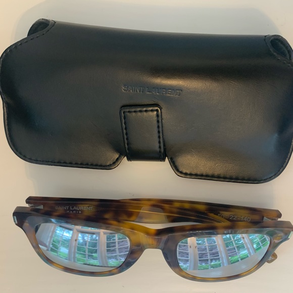 YSL Tortoise Shell Acetate Mirrored Sunglasses - Picture 3 of 6